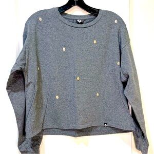 Circle X Charcoal Gray Flaming Skulls Sweatshirt Size Medium